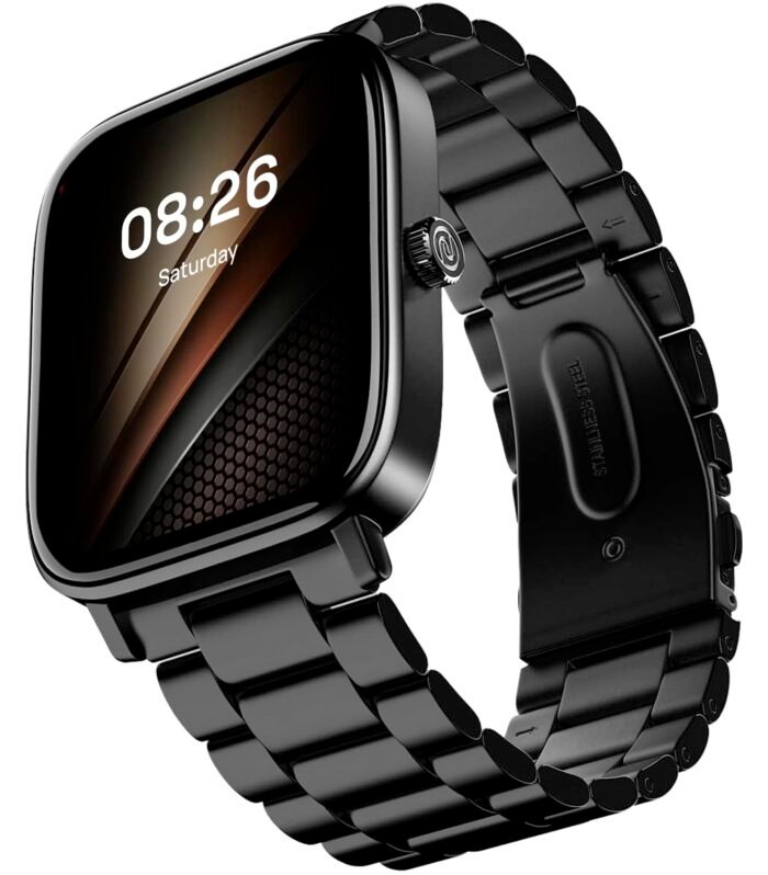 Noise Pulse 2 Pro [New Launch] 1.8" Vibrant Display, Bluetooth Calling Smart Watch for Men & Women, 7 Days Battery Life, Metallic Finish, Built-in Games, Voice Assistance, Health Suite (Elite Black)