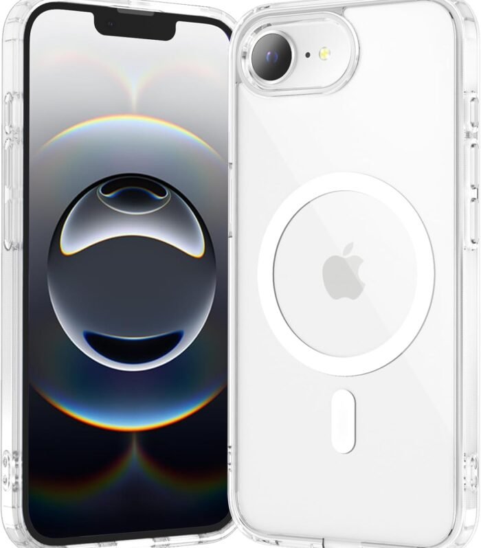 TEEKAOO Crystal Series Transparent Hard Anti-Yellow Clear TPU + Polycarbonate Back Cover Case Compatible with iPhone (iPhone 16e)