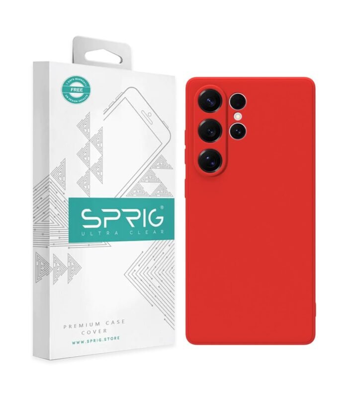 SPRIG Compatible with Samsung S25 Ultra Premium FlexTone Back Cover Drop Tested Shock Proof Mobile Case for Men, Women, Boys and Girls with Camera Protection (Red)