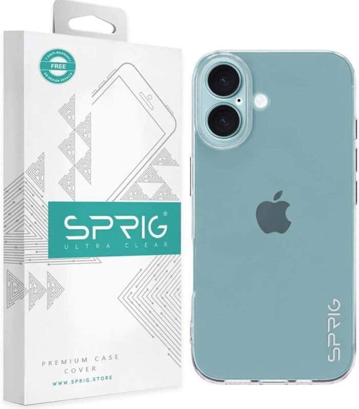 SPRIG Compatible with iPhone 17 FusionCrystal Back Cover Drop Tested Shock Proof Mobile Case for Men, Women, Boys and Girls with Camera Protection (Transparent)