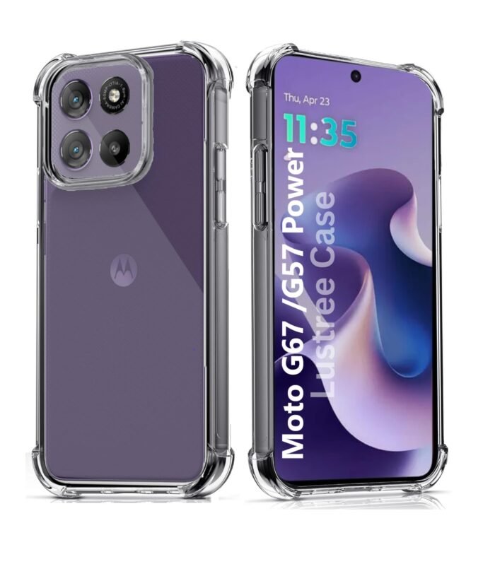 Lustree Compatible with Motorola G67 Power | Moto G57 Power Transparent Case | Camera Potection Clear Shockproof TPU Back Cover | Slim Slow-Yellow Protective Soft Case for Motorola Moto G57 Power