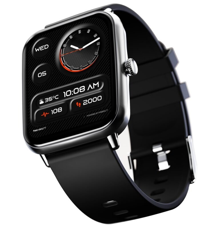 Fire-Boltt Ninja Call Pro Plus Bluetooth Calling Smart Watch, 1.83″ HD Display, AI Voice Assistant, 120+ Sports Modes, IP67 Waterproof, SpO2 & Heart Rate Monitor Smartwatch for Men & Women - Black