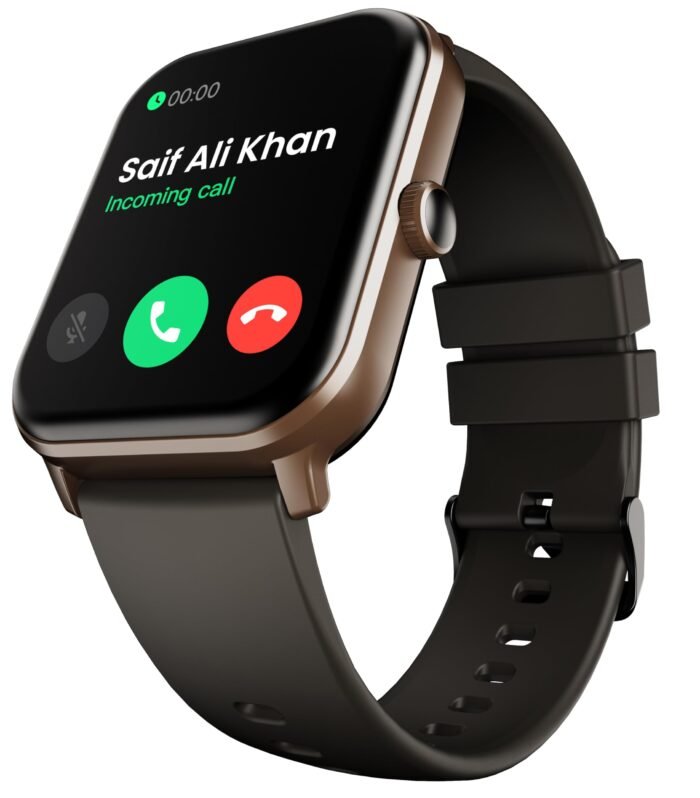 GOBOULT Drift+ Smart Watch 1.85''HD Screen, Bluetooth Calling, IP68, 500 Nits Brightness,150+ Watchfaces, AI Voice Assistant, SpO2 Monitoring, 100+ Sports Smartwatch (Black Coffee)