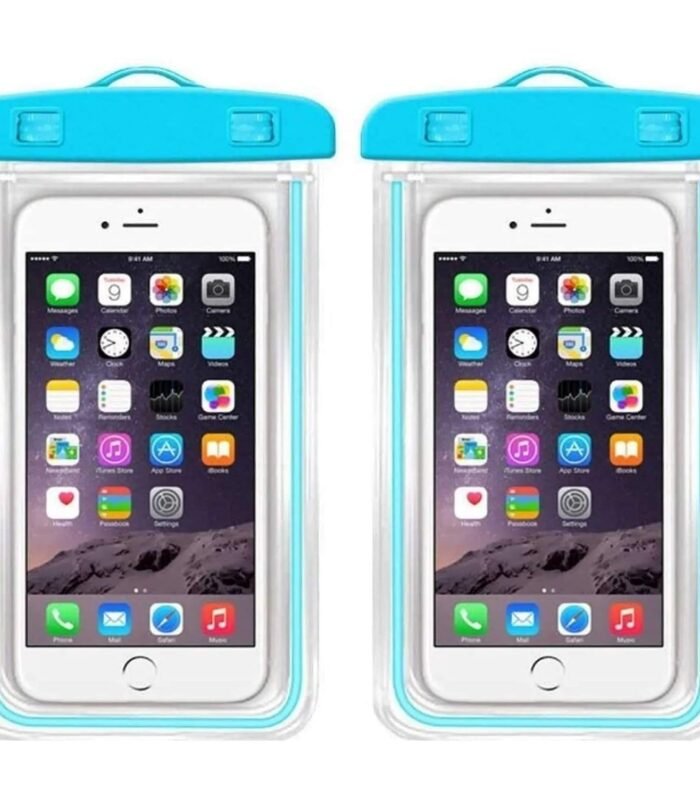 SKADIOO Polyvinyl Chloride Waterproof Mobile Cover Pouch Case for iPhone Xs Max XR XS X 8 7 6S 6 Plus Moto up to 6.5 inches, Transparent (Pack of 02)