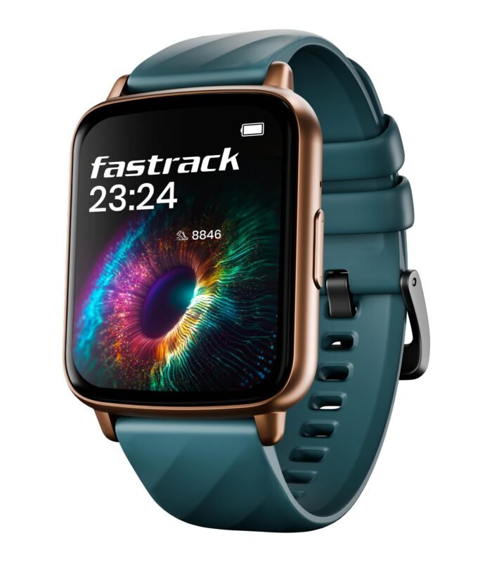 Fastrack Volt S1 Smart Watch for Man and Women Latest with 1.83" Display, Silicone Strap, BT Calling, 100+ Sports Modes, Heart Rate, SpO2, IP68, Ideal Smartwatch for Boys and Girls (Teal)
