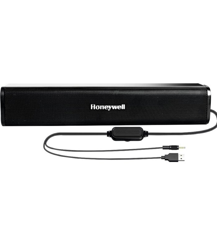Honeywell Moxie V500 10W Portable USB Wired Soundbar, Speaker for PC,Desktop and Laptop with Volume Control and 3.5 mm AUX,2.0 Channel,52mmX2 Drivers,Plug &Play,2 Yrs Maufacuturer Warranty