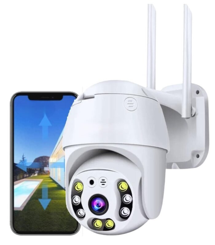 Eyetech 5MP WiFi Outdoor PTZ Security Camera | 360° View | Full HD | Color Night Vision | Motion Detection | Two Way Audio | Wireless CCTV Camera for Home with Mobile App V380 Pro (Dome Camera)