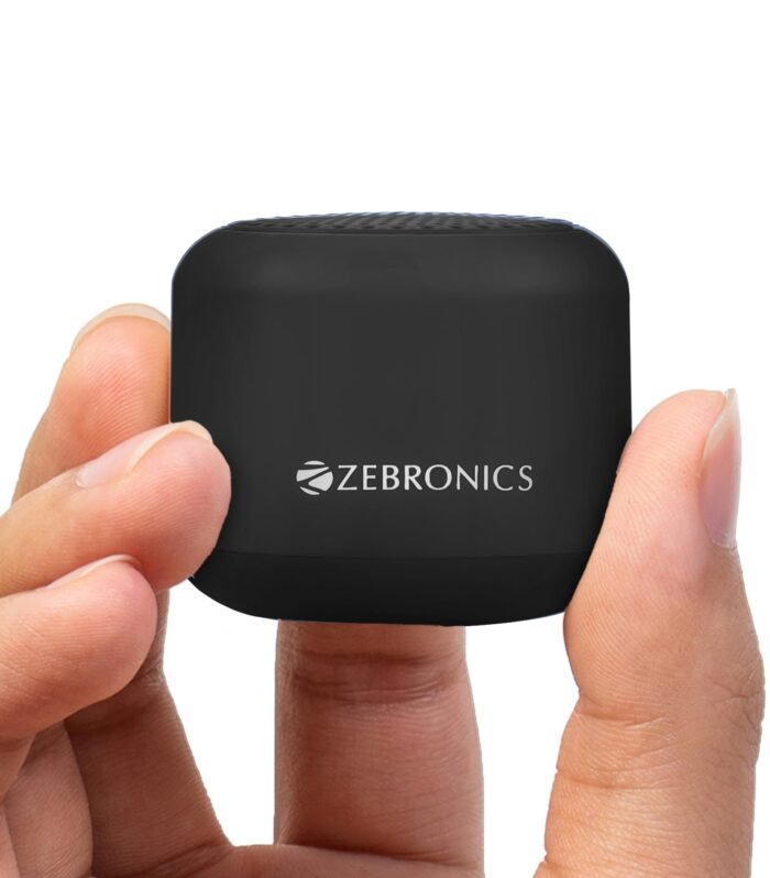ZEBRONICS Pixie Portable Speaker, 5 Watts, Supports Bluetooth, TWS Function, mSD, Compact Design, Call Function, Carry Loop, Upto 7h Backup (Black)