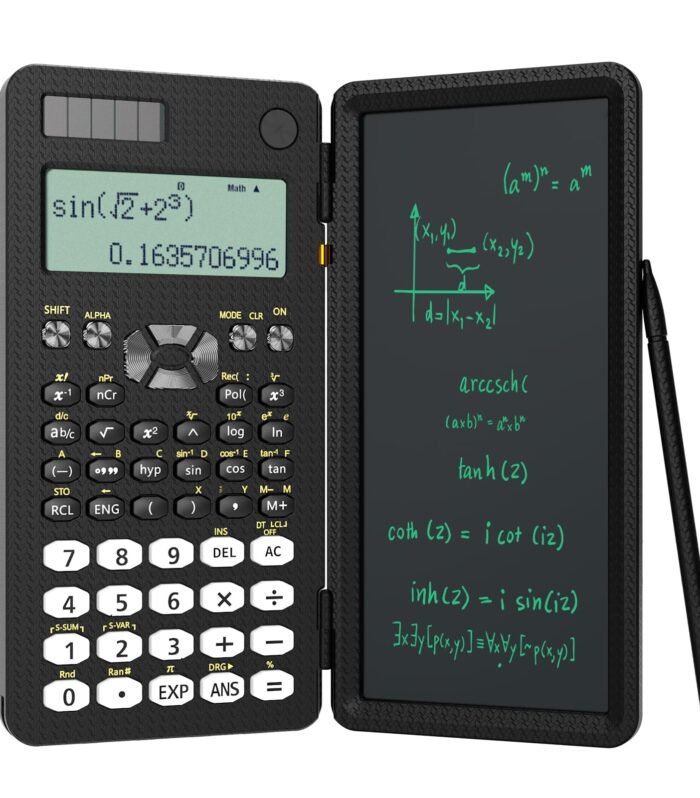 Scientific Calculator for Students, 82 MS Foldable Science Calculator with Notepad for Middle and High School Supplies (82MS-BL)