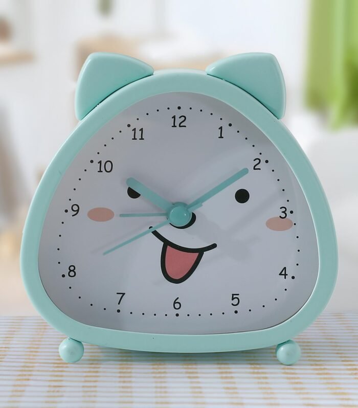 Alarm Clock (10cm) | Alarm Clock for Students | Loud Alarm Clock for Heavy Sleepers | Mini Alarm Clock for Kids | Alarm Clock for Bedroom |Cat Ears Table Clock for Study Table - Green
