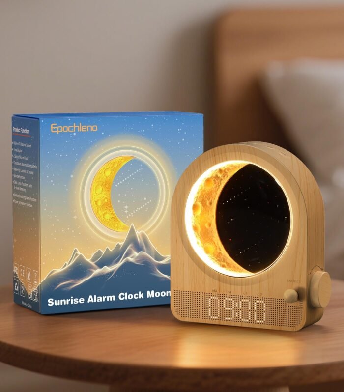 Sunrise Alarm Clock, White Noise Machine, Wood Grain