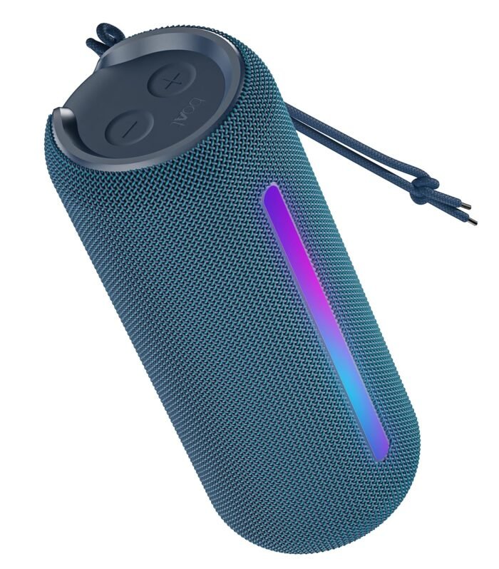 boAt Stone Spinx Pro Bluetooth Speaker with 20 W RMS Sound, Up to 8 hrs of Playtime, BTv5.0, Built-in Mic, RGB LEDs, TWS Feature, TF Card, AUX Port & USB Type-C Port(Tropical Blue)