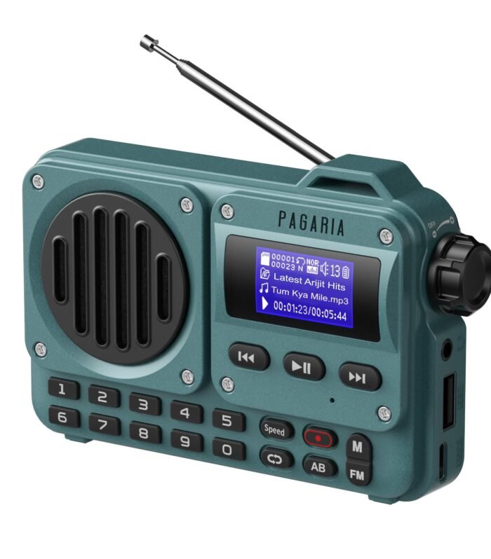 Grenade 5 Watts Pocket FM Radio with Bluetooth, Tf Card/USB Speaker – LCD Display with Song Name, Folder Selection, Type C Charging, Voice Recording & More