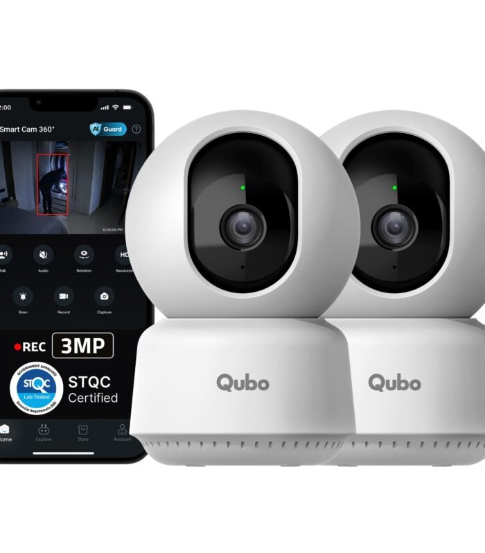 Smart 360° 3MP [2K] Wi-Fi Security Camera [2026 Edition] by Hero Group | Indoor CCTV Cam for Home | STQC Certified | AI Person Detection | Color Night Vision | SD&Cloud Storage (Pack of 2)