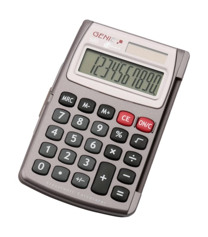 Genie 520 Scientific Calculator, 10 Decimal Place, Solar Powered, LCD Display, 2.5 Inches, 2 AAA Batteries