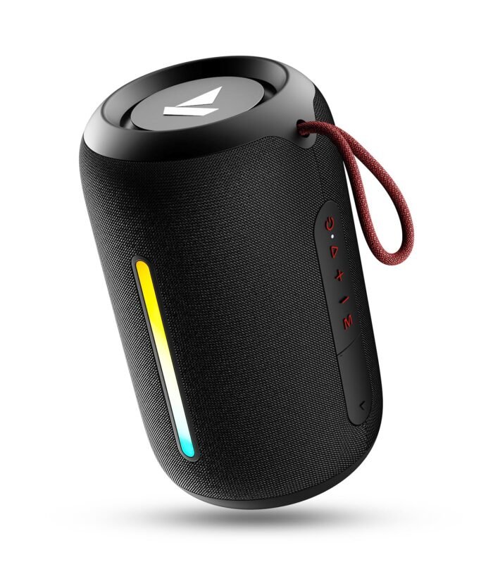 boAt Stone 352 Pro/Stone 358 Pro w/ 14W Signature Sound, Up to 12 Hours Playback, RGB LEDs, TWS Feature, Built-in Mic, BTv5.3, Free Music Streaming on JioSaavn Bluetooth Speaker (Raging Black)