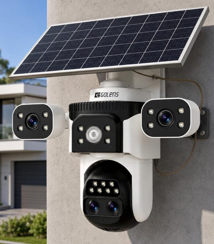 WC22K (NEW Launch) Solar 4G LTE Security Camera Outdoor, 4-Lens PTZ, 10X Zoom, 360° Auto Tracking, PIR Motion Detection, 8000mAh Battery, Color Night Vision, Two-Way Audio, Waterproof