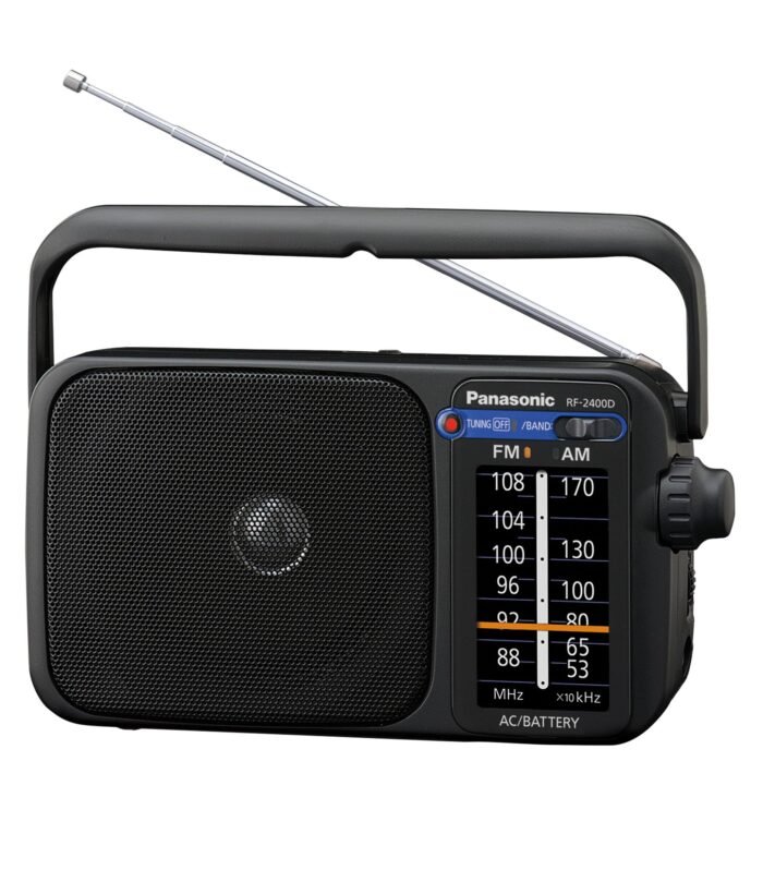 Panasonic Portable AM/FM Radio, Battery Operated Analog Radio, AC Powered, Black (RF-2400-K)