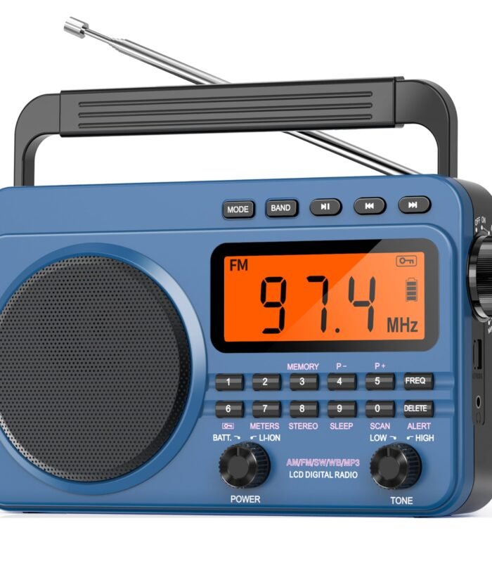 Digital AM FM Shortwave Radio with 4000mAh Rechargeable Battery