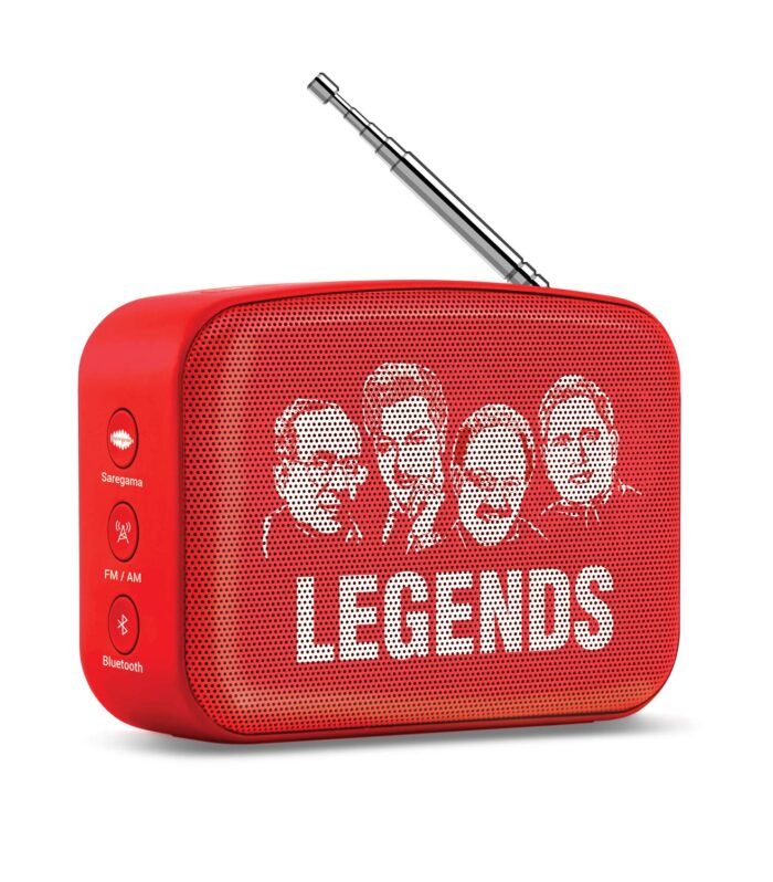 Saregama Mini 2.0 Telugu- Music Player with Bluetooth/FM/AM/AUX (Sunset Red)