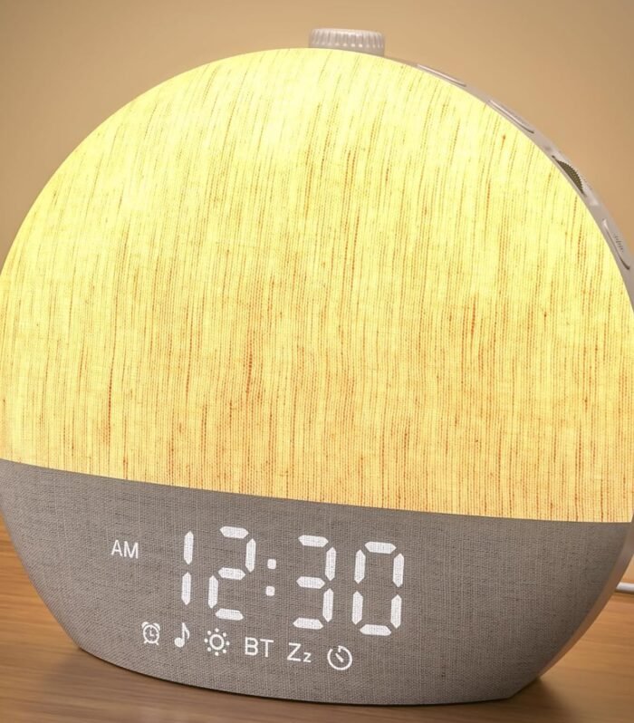 Sunrise Alarm Clock, White Noise Sound Machine, 30 Sleep Sounds, Adjustable Sleep Timer, Screen-Free Design, Adjustable Volume & Brightness, Bluetooth Speaker Wake Up Light for Kids&Adults