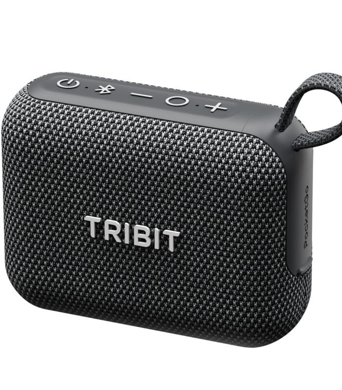 Tribit PocketGo Portable Bluetooth Speaker, 7W, IP68 Waterproof, 20H, Black